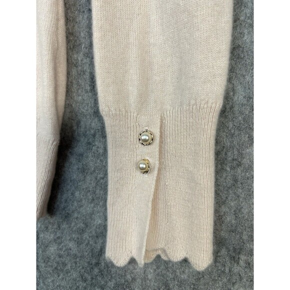 Nanette Lepore Pink 100% Cashmere Long Sleeve Sweater Soft 2 Ply Size Large - Picture 3 of 11